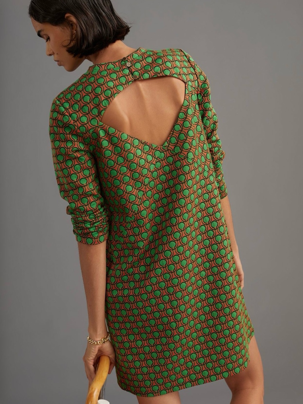 Maeve Jacquard Print Mini Dress with Cutout Back M NWOT